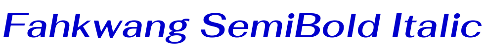Fahkwang SemiBold Italic fuente